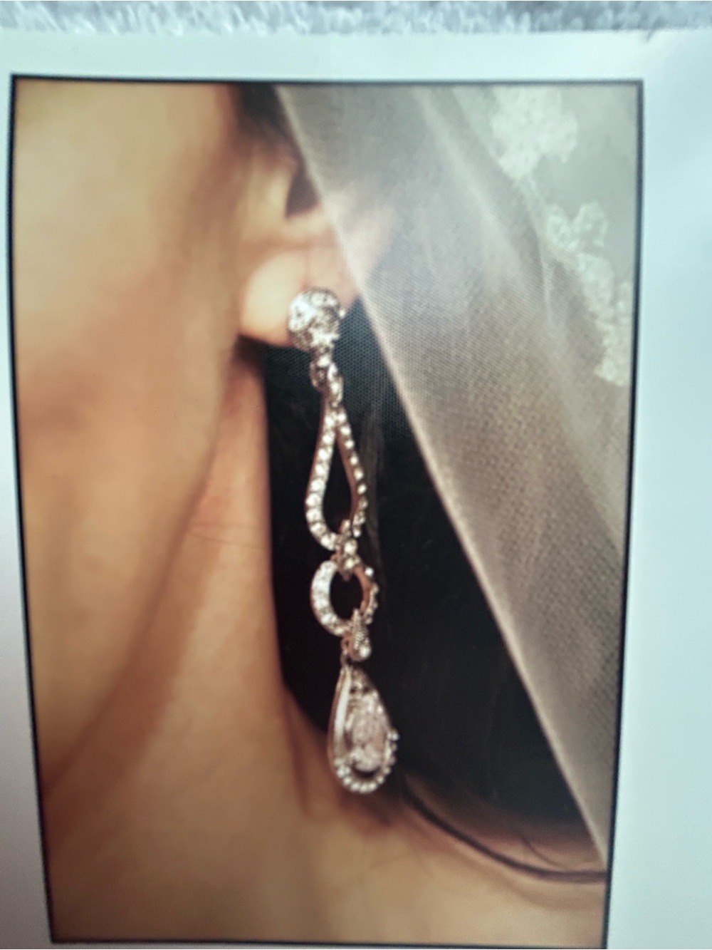 Bijoux by Hare earrings Draped Teardrop Crystal Drop Earrings - Silver Tone